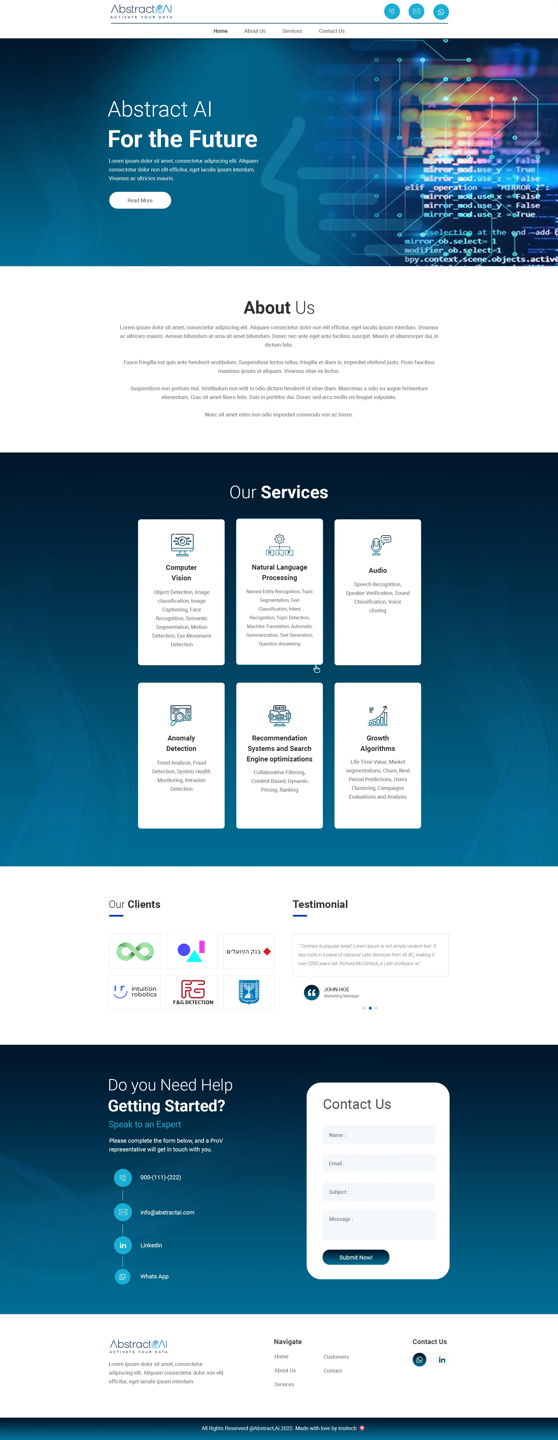 Abstract Ai Landing Page