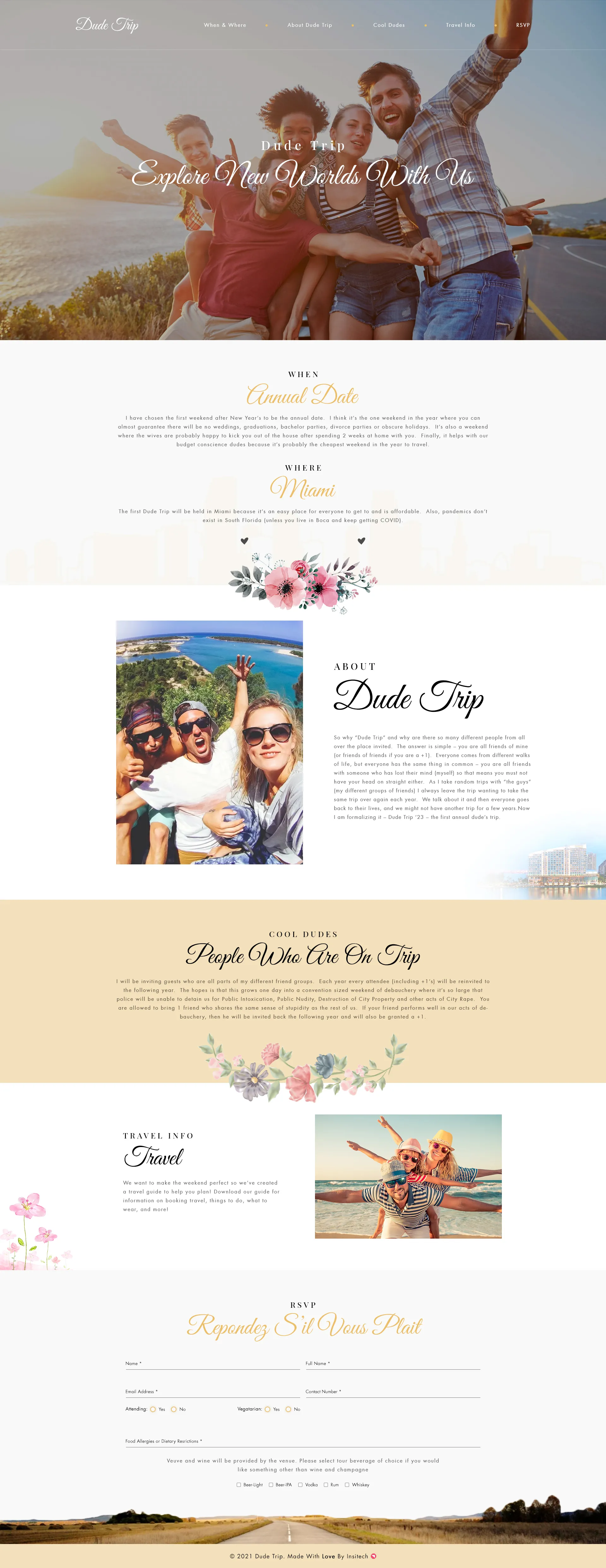 DudeTrip Tour Landing Page