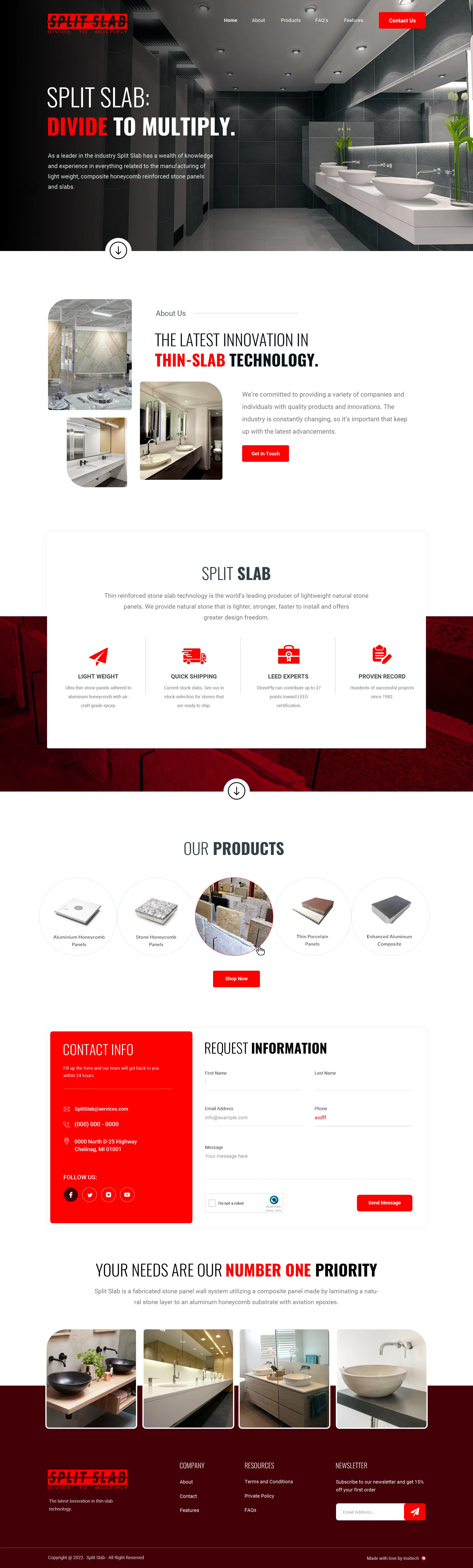 SplitSlab Tiling Landing Page